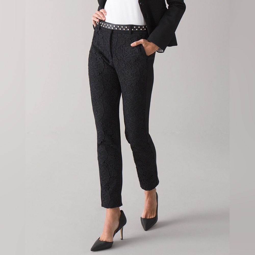 WHBM LACE SLIM ANKLE PANT 2P GORGEOUS NWT